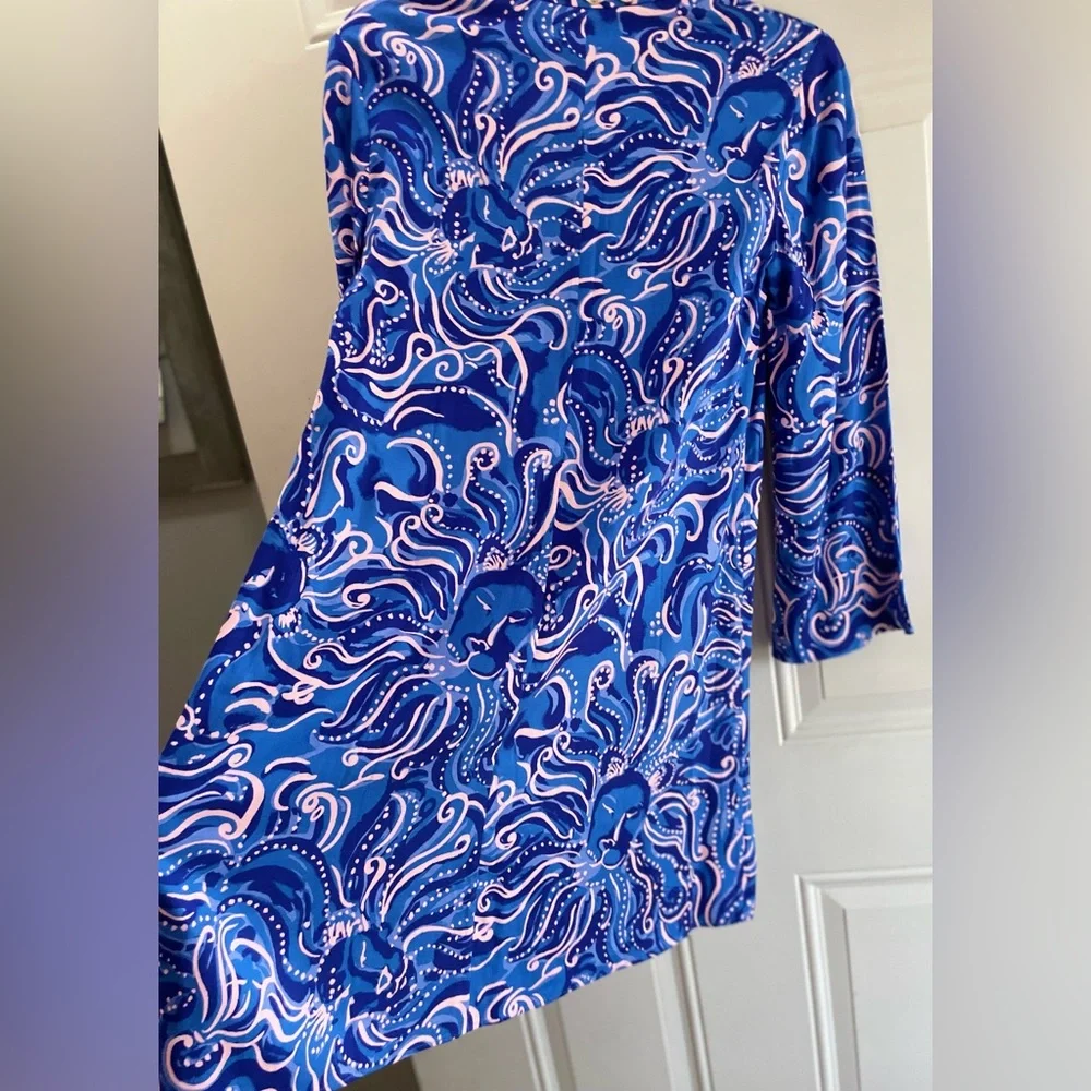 🚫SOLD🚫NWT Lilly Pulitzer Gracelynn Stretch Dress In Coastal Blue Whispurr💙 - Picture 7 of 16